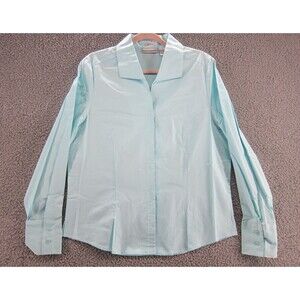 Drapers and Damons Shirt Womens XL Stretch Sky Blue Long Sleeve Button Up